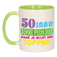Verjaardag cadeau mok 50 jaar   groen   dikke pech dus   300 ml   Abraham/Sarah