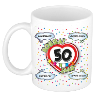 Verjaardag cadeau mok 50 jaar   wit   goddelijk   300 ml   keramiek   Sarah