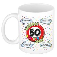 Verjaardag cadeau mok 50 jaar   wit   ouwe taart   300 ml   keramiek   Sarah