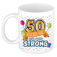 Verjaardag cadeau mok 50 jaar   wit   veteranen team   300 ml   keramiek   Abraham