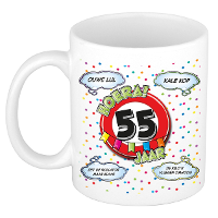 Verjaardag cadeau mok 55 jaar   wit   ouwe lul   300 ml   keramiek