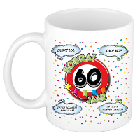 Verjaardag cadeau mok 60 jaar   wit   ouwe lul   300 ml   keramiek