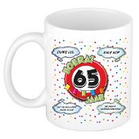 Verjaardag cadeau mok 65 jaar   wit   ouwe lul   300 ml   keramiek
