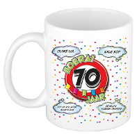 Verjaardag cadeau mok 70 jaar   wit   ouwe lul   300 ml   keramiek