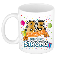 Verjaardag cadeau mok 85 jaar   wit   veteranen team   300 ml   keramiek