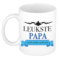 Verjaardag cadeau mok   blauw   leukste papa ooit   300 ml   Vaderdag