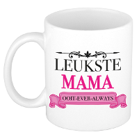 Verjaardag cadeau mok   roze   leukste mama ooit   300 ml   Moederdag