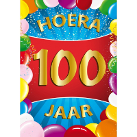 Verjaardag deurposter   100 jaar   multi   59 x 84 cm   leeftijd feestartikelen