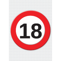 Verjaardag deurposter   18 jaar   stopbord   59 x 84 cm   leeftijd feestartikelen