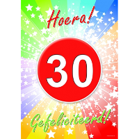 Verjaardag deurposter   30 jaar   59 x 42 cm   leeftijd feestartikelen