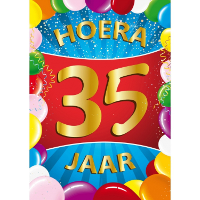 Verjaardag deurposter   35 jaar   multi   59 x 84 cm   leeftijd feestartikelen