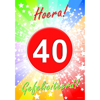 Verjaardag deurposter   40 jaar   59 x 42 cm   leeftijd feestartikelen