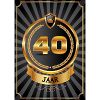 Verjaardag deurposter   40 jaar   goud   59 x 42 cm   leeftijd feestartikelen