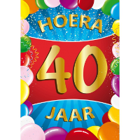 Verjaardag deurposter   40 jaar   multi   59 x 84 cm   leeftijd feestartikelen