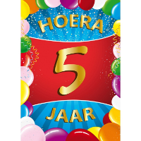 Verjaardag deurposter   5 jaar   multi   59 x 84 cm   leeftijd feestartikelen