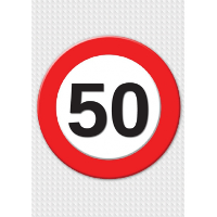 Verjaardag deurposter   50 jaar   stopbord   59 x 84 cm   feestartikelen   Sarah/Abraham