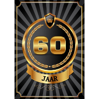 Verjaardag deurposter   60 jaar   goud   59 x 42 cm   leeftijd feestartikelen