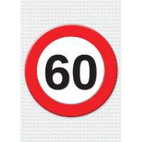 Verjaardag deurposter   60 jaar   stopbord   59 x 84 cm   leeftijd feestartikelen