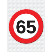 Verjaardag deurposter   65 jaar   stopbord   59 x 84 cm   leeftijd feestartikelen