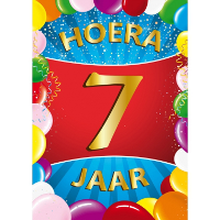Verjaardag deurposter   7 jaar   multi   59 x 84 cm   leeftijd feestartikelen