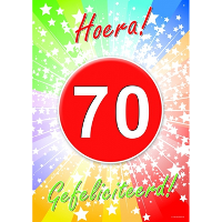 Verjaardag deurposter   70 jaar   59 x 42 cm   leeftijd feestartikelen