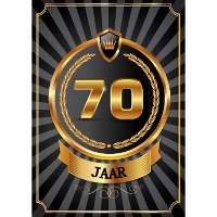 Verjaardag deurposter   70 jaar   goud   59 x 42 cm   leeftijd feestartikelen