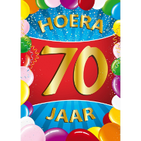 Verjaardag deurposter   70 jaar   multi   59 x 84 cm   leeftijd feestartikelen