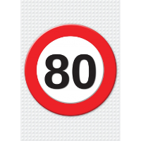 Verjaardag deurposter   80 jaar   stopbord   59 x 84 cm   leeftijd feestartikelen