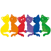 Verjaardag feest slinger katten/poezen   300 cm  gekleurd papier   brandvertragend   dieren