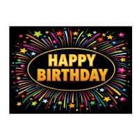 Verjaardag wenskaart   Happy Birthday   a5 formaat   postkaart   zwart   glans