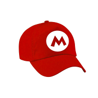 Verkleed pet / carnaval pet   loodgieter Mario   rood   voor kinderen   Baseballcap