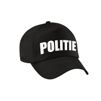 Verkleed politie agent pet/cap   zwart   jongens en meisjes   verkleedhoofddeksel / carnaval
