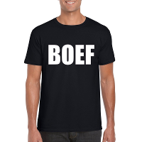 Verkleed T shirt voor heren   BOEF   zwart   carnaval / foute party