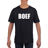 Verkleedkleding T shirt voor kinderen   zwart   BOEF   Carnaval / themafeest