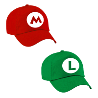 Verkleedset loodgieter Mario en Luigi pet voor kinderen