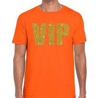 VIP glitter goud t shirt oranje heren