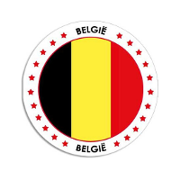 Vlag van Belgie stickers   rond   D14,8 cm   Belgische vlag   Landen thema