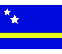 Vlag van Curacao stickers   7 x 10 cm   landen vlaggen   voor binnen en buiten