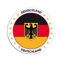 Vlag van Duitsland stickers   rond   D14,8 cm   in vlag kleuren   Landen thema