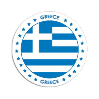 Vlag van Griekenland stickers   rond   D14,8 cm   in vlag kleuren   Landen thema