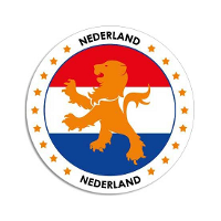 Vlag van Nederland stickers   20x   rond   D14,8 cm   in vlag kleuren   Landen thema