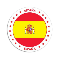 Vlag van Spanje stickers   rond   D14,8 cm   in vlag kleuren   Landen thema