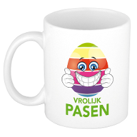 Vrolijk Pasen / paasei die duimen opsteekt mok/ beker   Pasen mokken