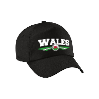 Wales / Wales land supporters petje   zwart   Volwassenen   Baseballcap   Sport   vlag thema