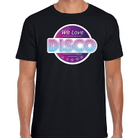 We love disco feest t shirt zwart voor heren