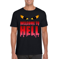 Welcome to hell Halloween Duivel t shirt zwart heren