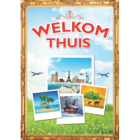 Bellatio Decorations Welkom Thuis Deurposter   mega groot   59 x 84 cm   papier