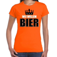 Wij Willem bier t shirt oranje voor dames   Koningsdag shirts