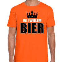 Wij Willem bier t shirt oranje voor heren   Koningsdag shirts