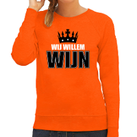 Wij Willem wijn sweater oranje voor dames   Koningsdag truien